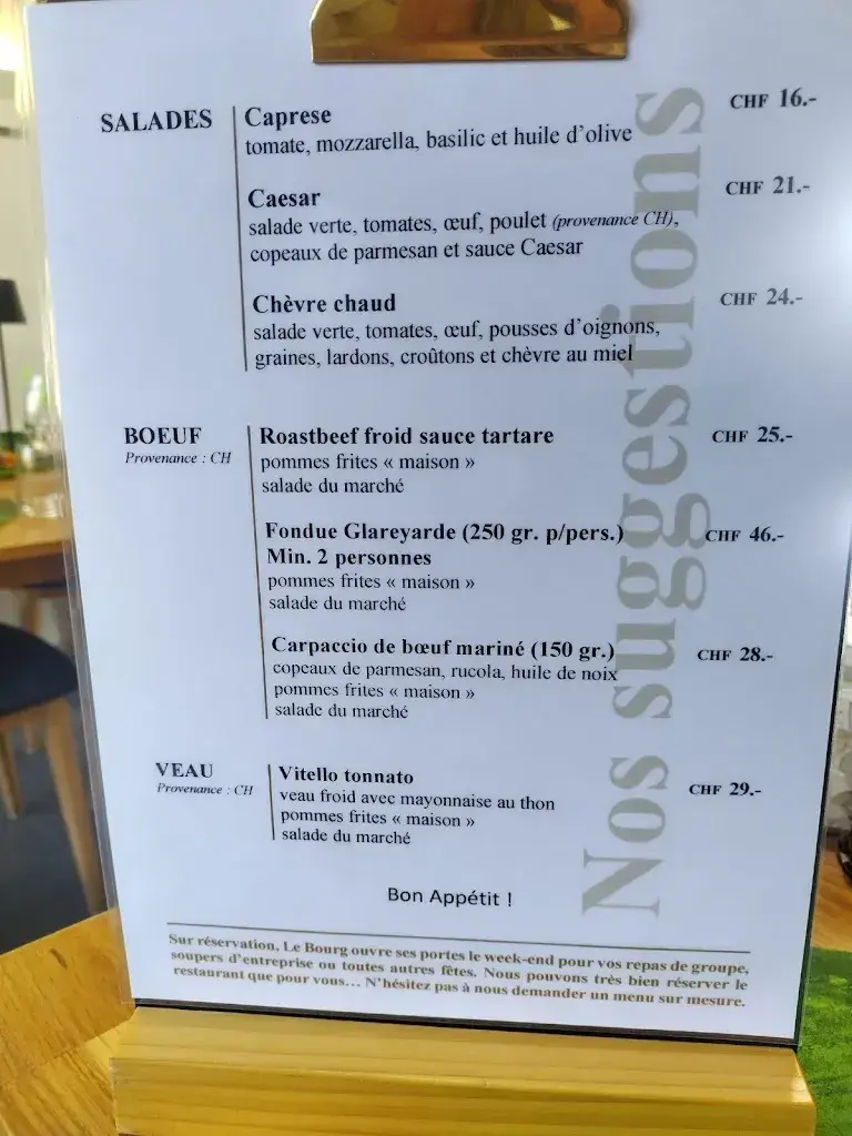 Restaurant-Bar & Lounge Le Bourg_Vouvry_menu_image_1