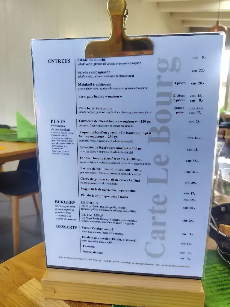 Menu_Restaurant-Bar & Lounge Le Bourg_Vouvry_image_2