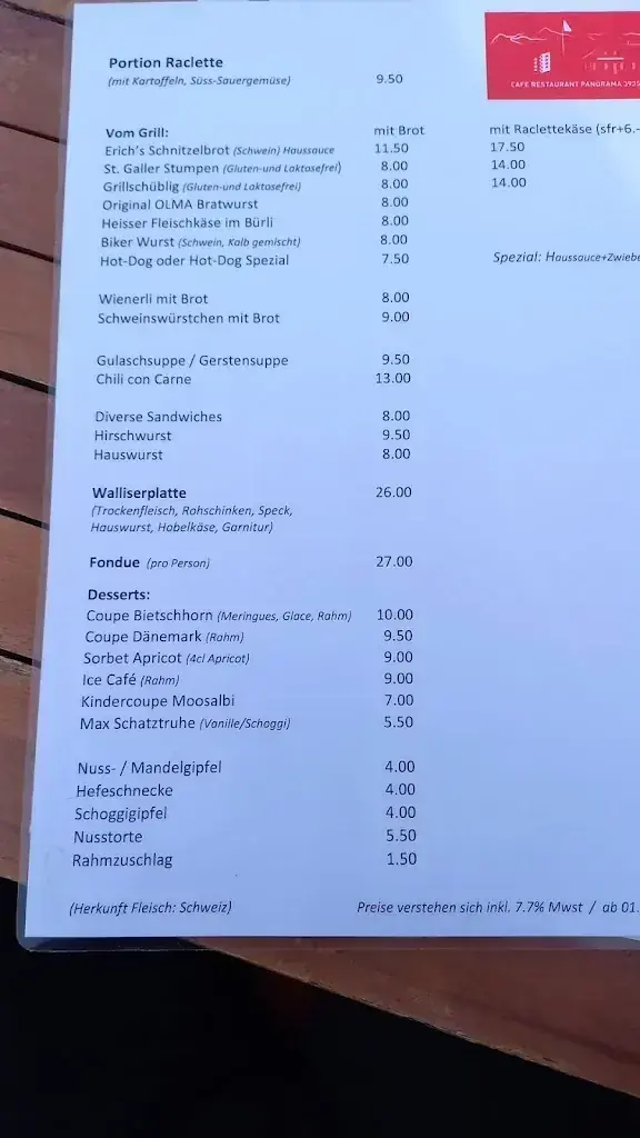 Menü_Restaurant Panorama_Bürchen_Bild_4