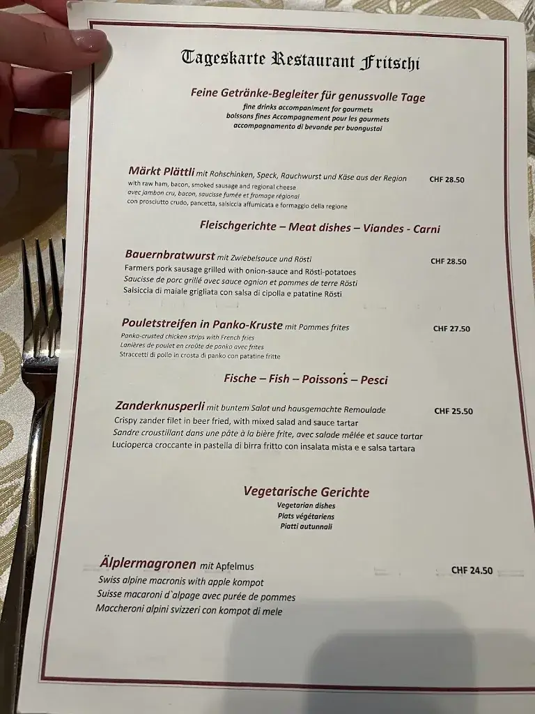 Restaurant Fritschi restaurant in Luzern