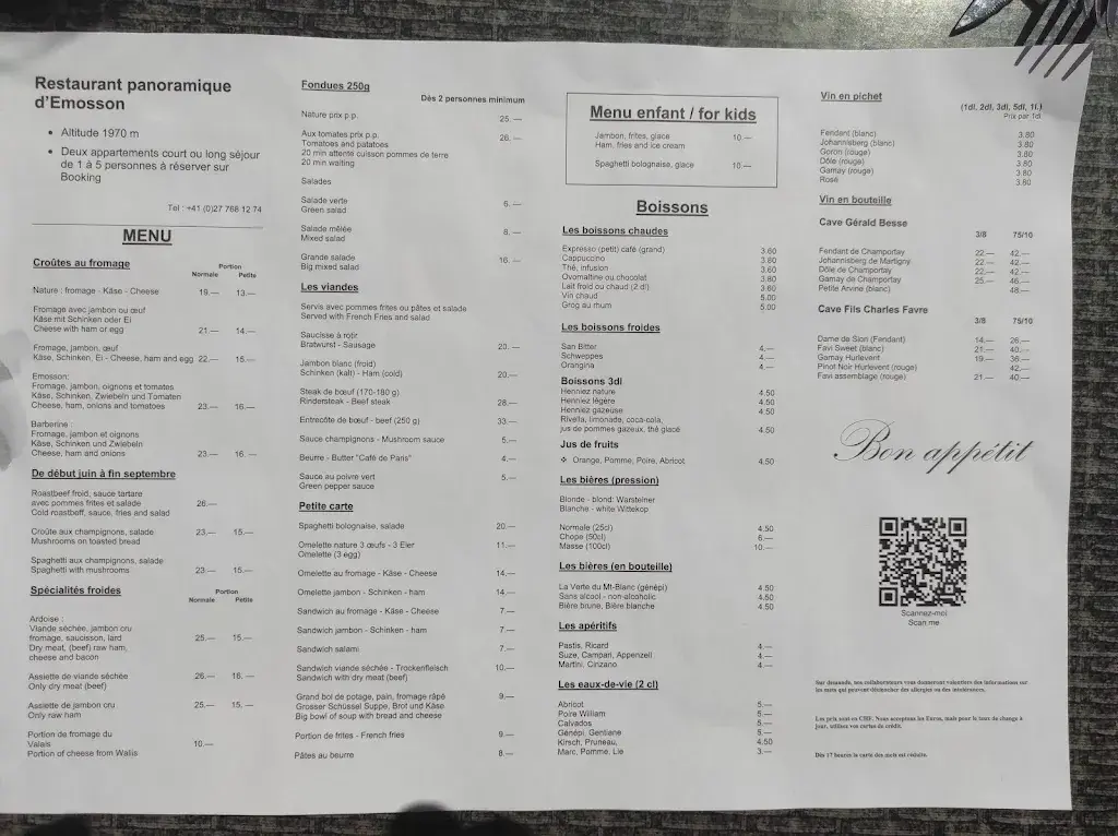 Menu_Restaurant du Barrage d'Emosson_Finhaut_image_2