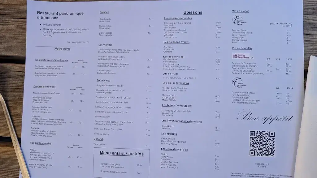Menu_Restaurant du Barrage d'Emosson_Finhaut_image_4