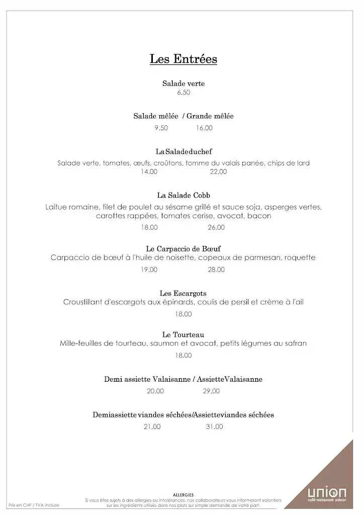 Menu_Café Restaurant de l'Union_Salvan_image_3