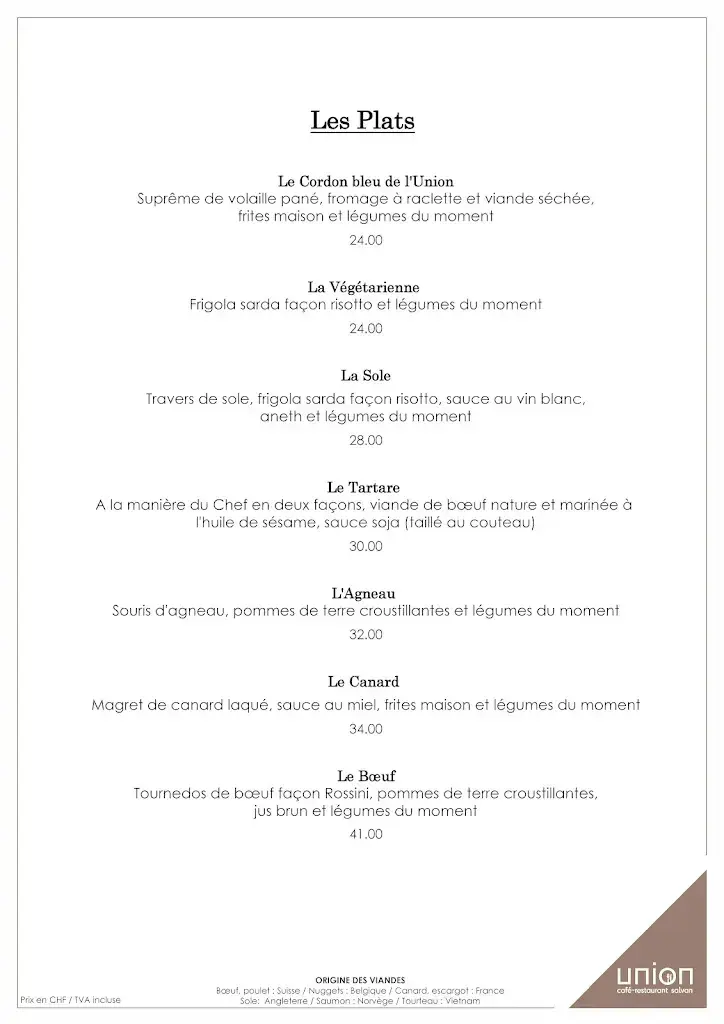 Menu_Café Restaurant de l'Union_Salvan_image_4