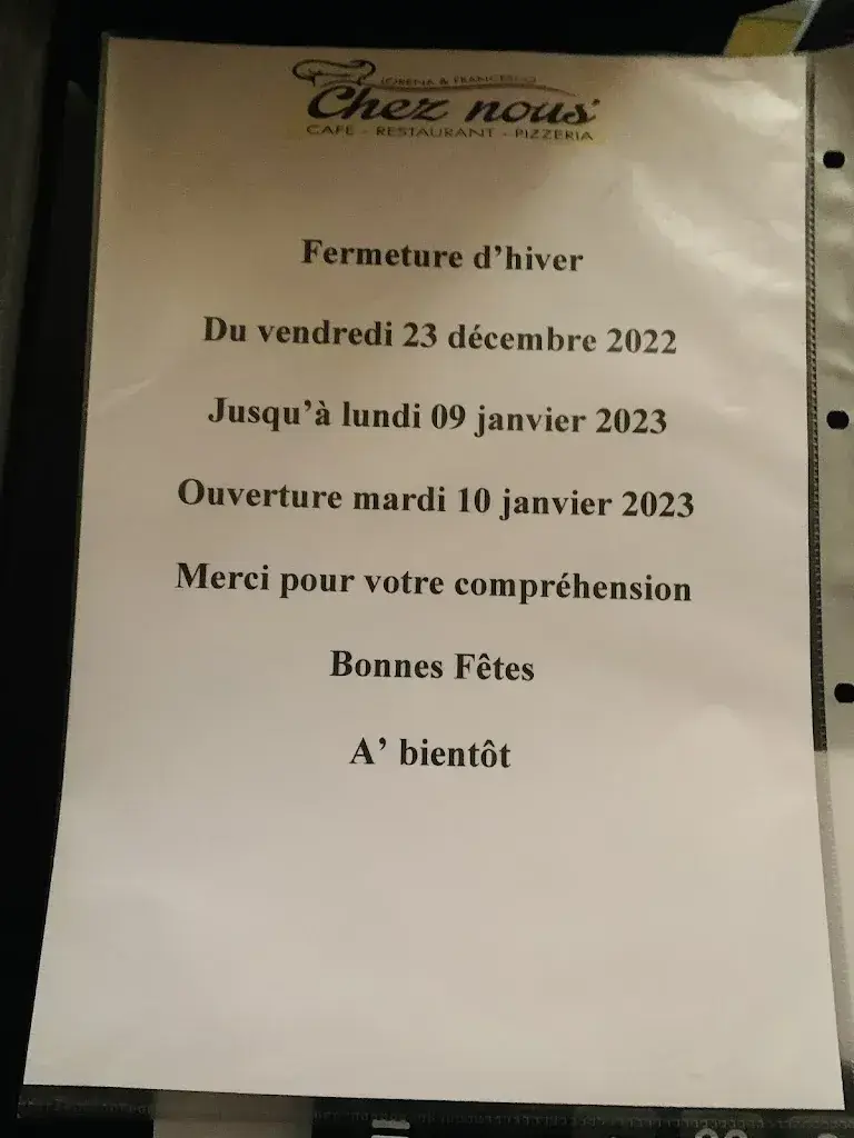 Menu_Restaurant Chez Nous_Saint-Maurice_immagine_4