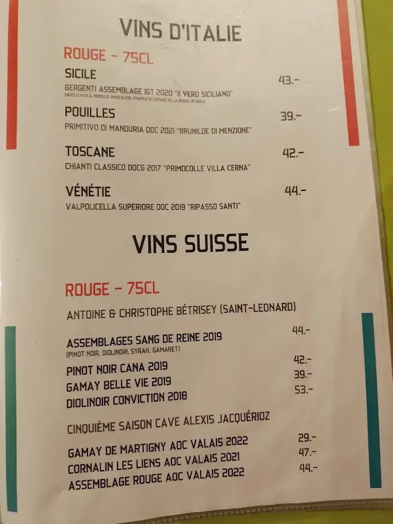 Menu_Restaurant Pizzeria Napoli di Gregorio_Saint-Maurice_image_3