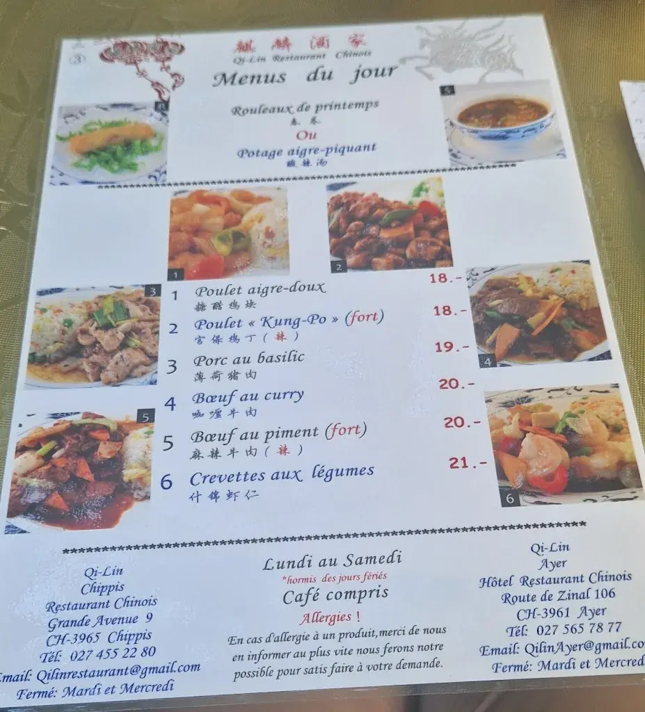 Qi Lin restaurant chinois restaurant in Chippis