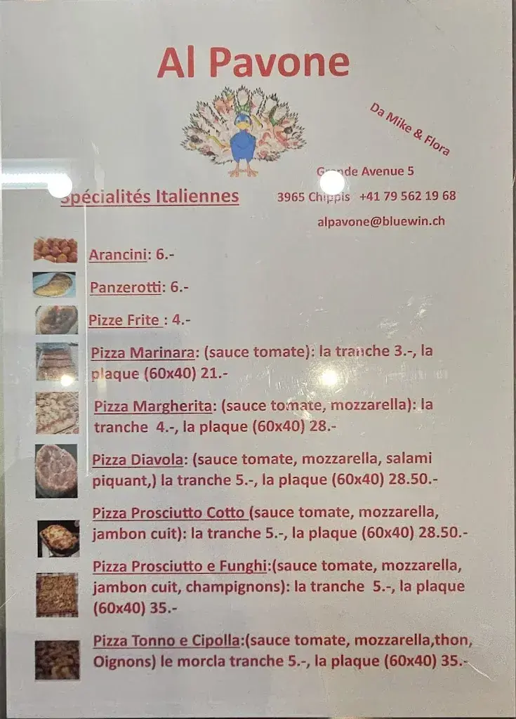 Al Pavone restaurant in Chippis