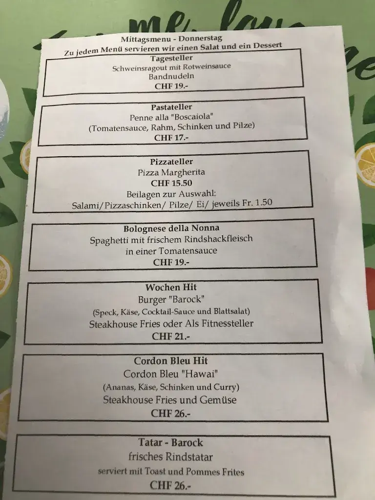 Barock Café restaurant à Visp