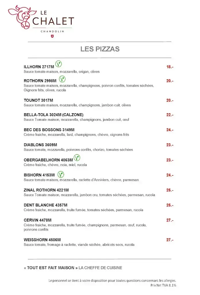 Menu_Restaurant le Chalet - Chandolin_Chandolin_image_2