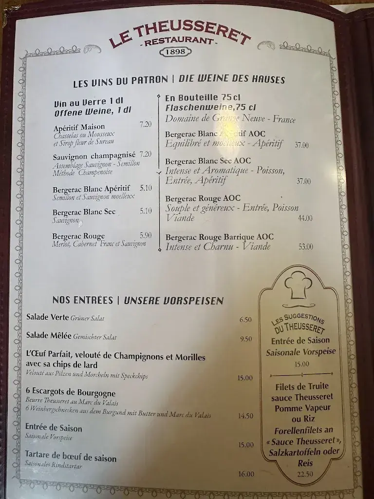 Restaurant Le Theusseret restaurant in Goumois