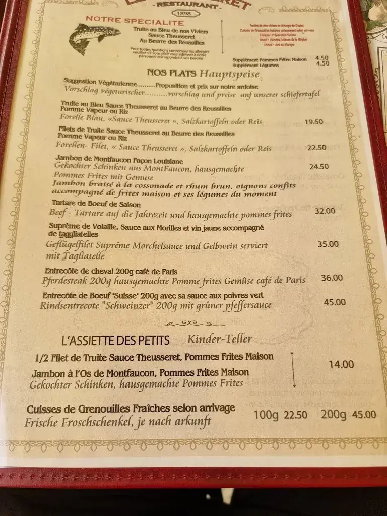 Menu_Restaurant Le Theusseret_Goumois_immagine_3