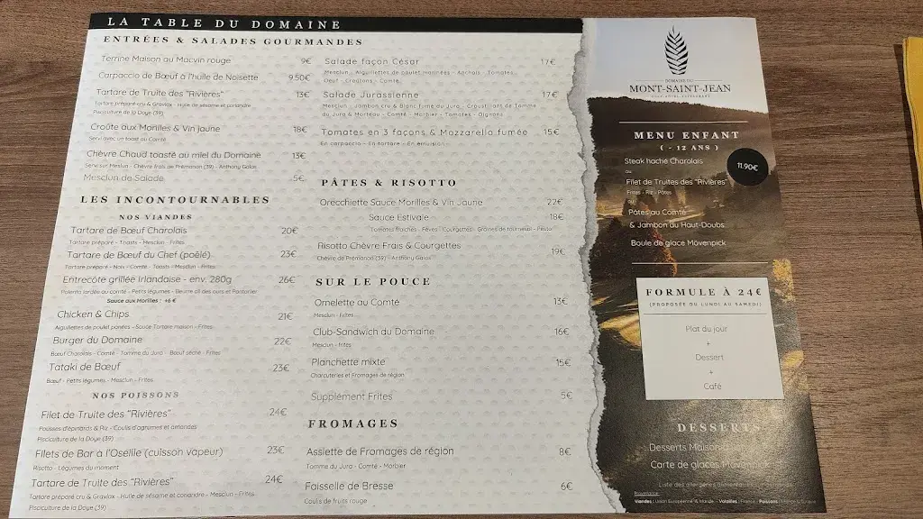 Menu_Restaurant du Domaine du Mont-Saint-Jean_France_immagine_1
