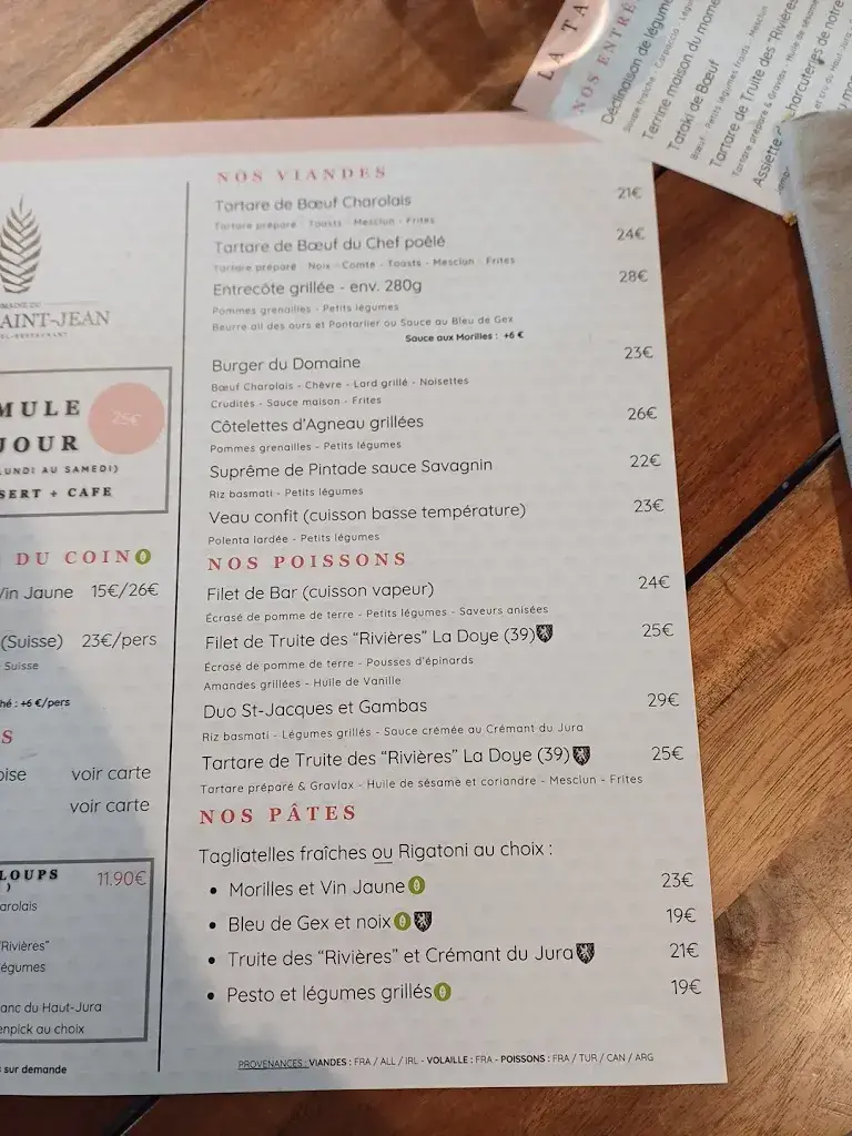 Menu_Restaurant du Domaine du Mont-Saint-Jean_France_immagine_3