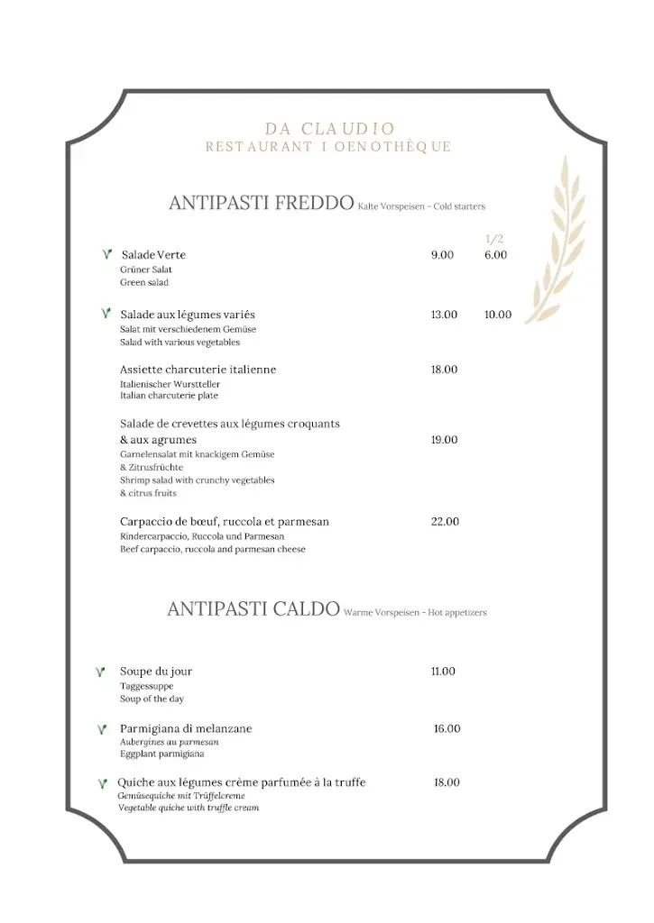 Menu_Da Claudio- Restaurant italien_Grimentz_image_2
