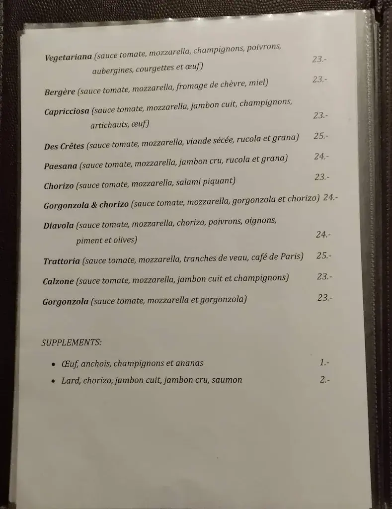 La Trattoria des Crêtes Restaurant in Grimisuat