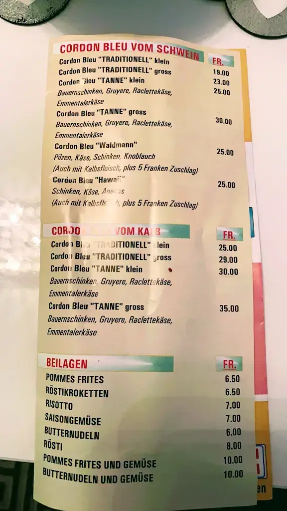 Restaurant Tanne in Ziefen restaurant in Ziefen