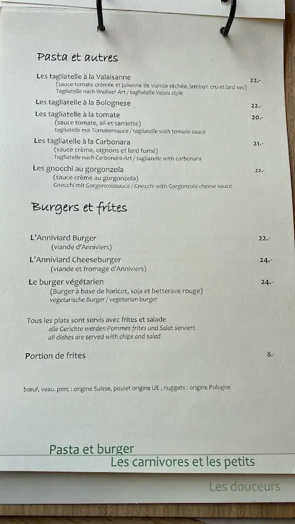 Restaurant de Sorebois - Le Montagnard "service à table" / Self-Service / Snack Restaurant in Zinal