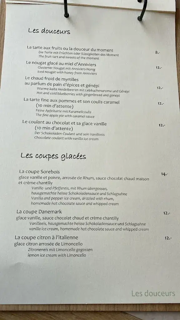 Menu_Restaurant de Sorebois - Le Montagnard 