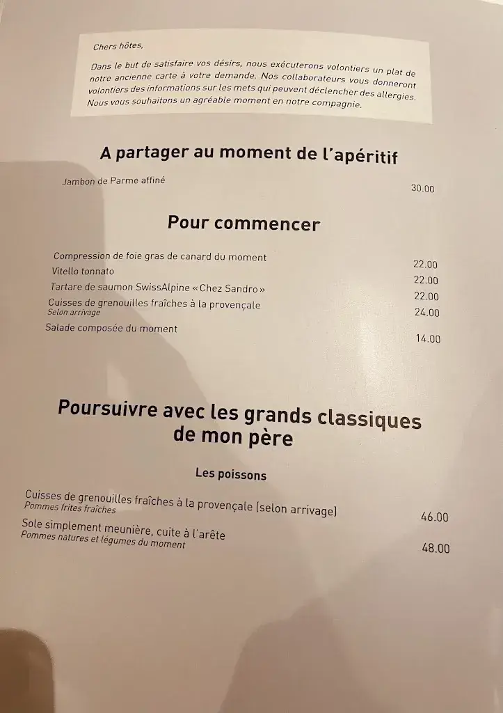 Chez Sandro_Le Locle_menu_image_1