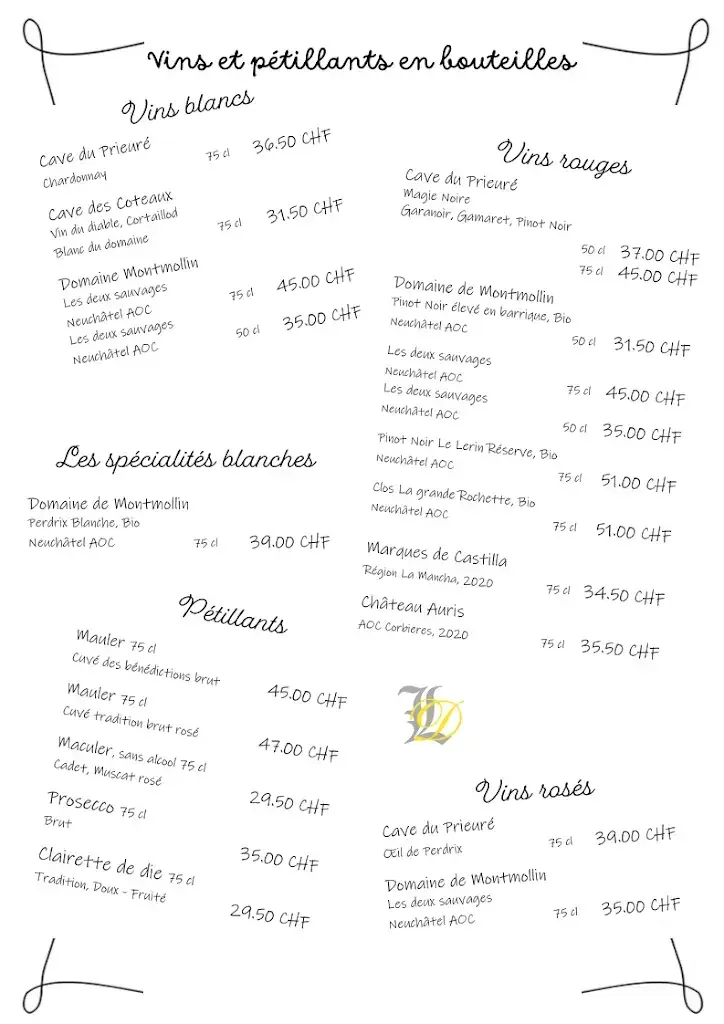 Menu_Restaurant, bar et Crêperie du Lion d'Or Schorderet_Le Locle_image_3
