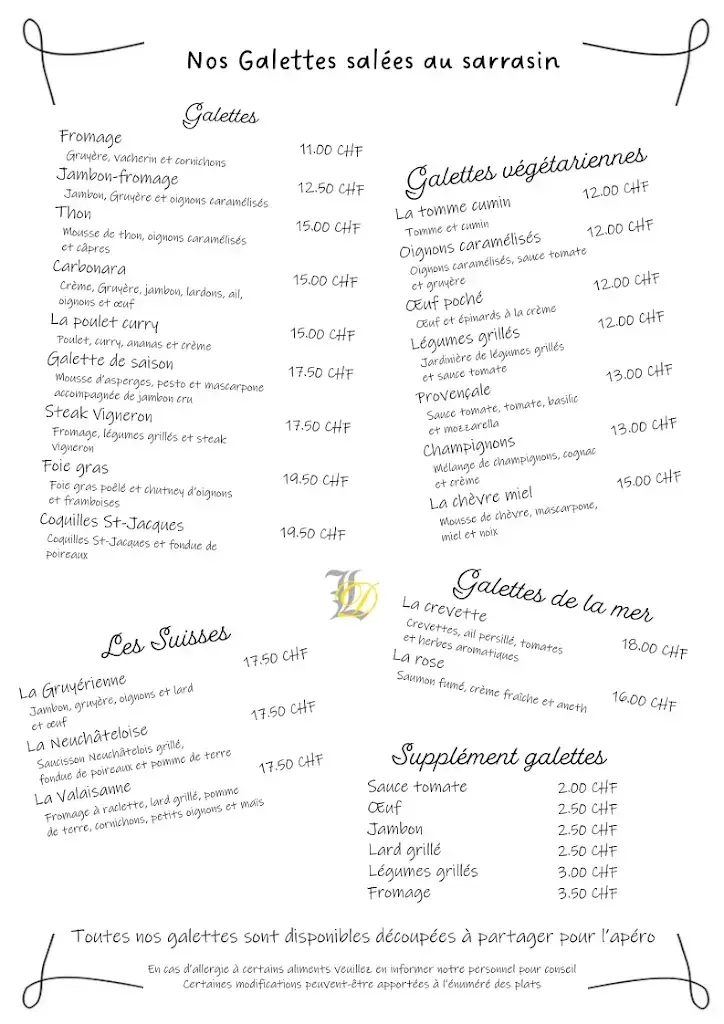 Menu_Restaurant, bar et Crêperie du Lion d'Or Schorderet_Le Locle_image_4