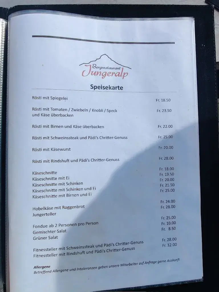 Menu_Jungeralp restaurant_St Niklaus_image_3