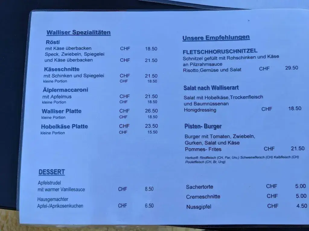 Bergrestaurant Hohsaas restaurant in Saas-Grund