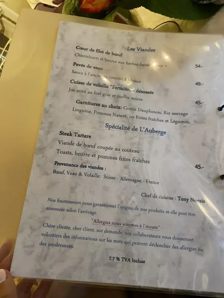 Menu_Auberge Les Platanes_Chéserex_immagine_4