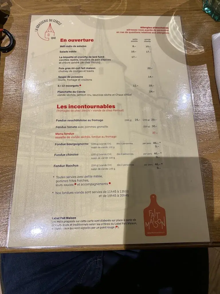 Menu_La Brasserie du Cercle_Neuchâtel_image_4