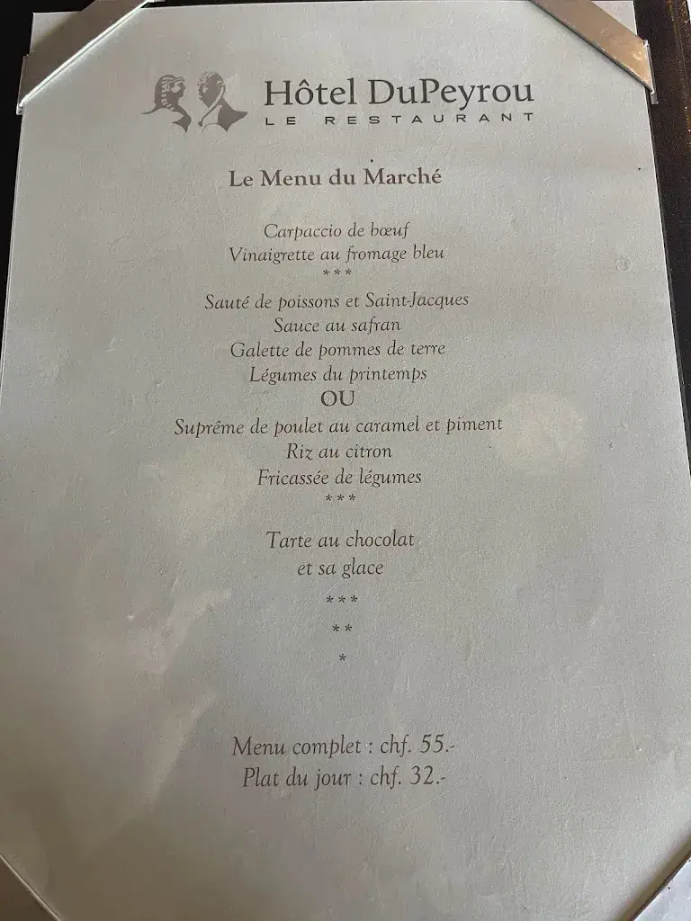 Menu_Restaurant de l'Hôtel DuPeyrou_Neuchâtel_immagine_3
