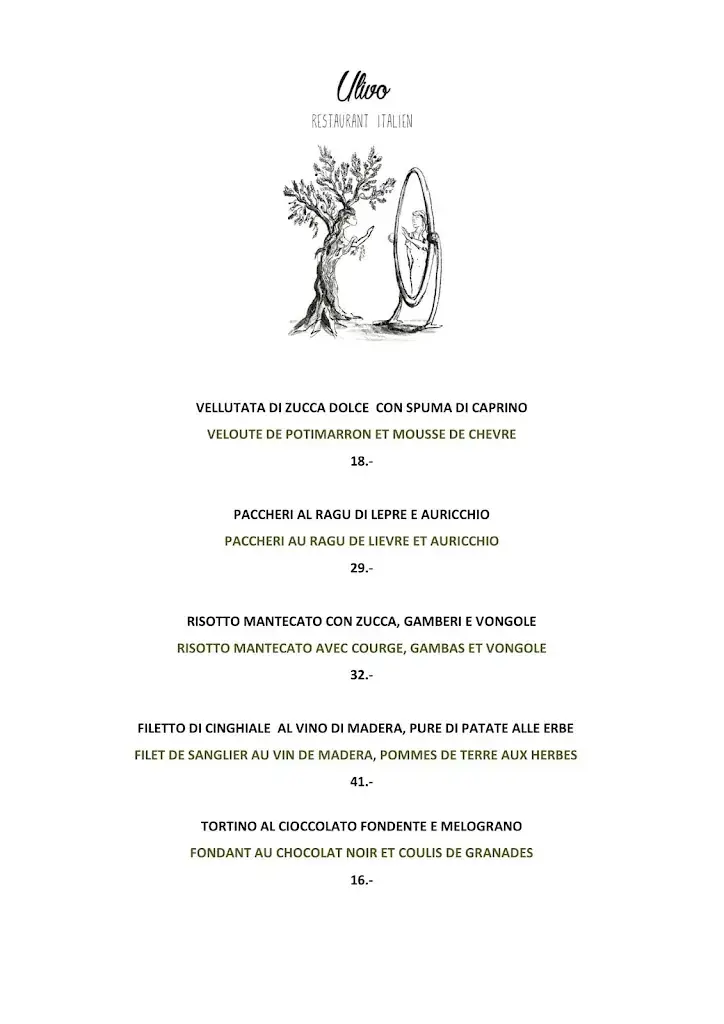 Menü_Restaurant italien Ulivo_Lausanne_Bild_4