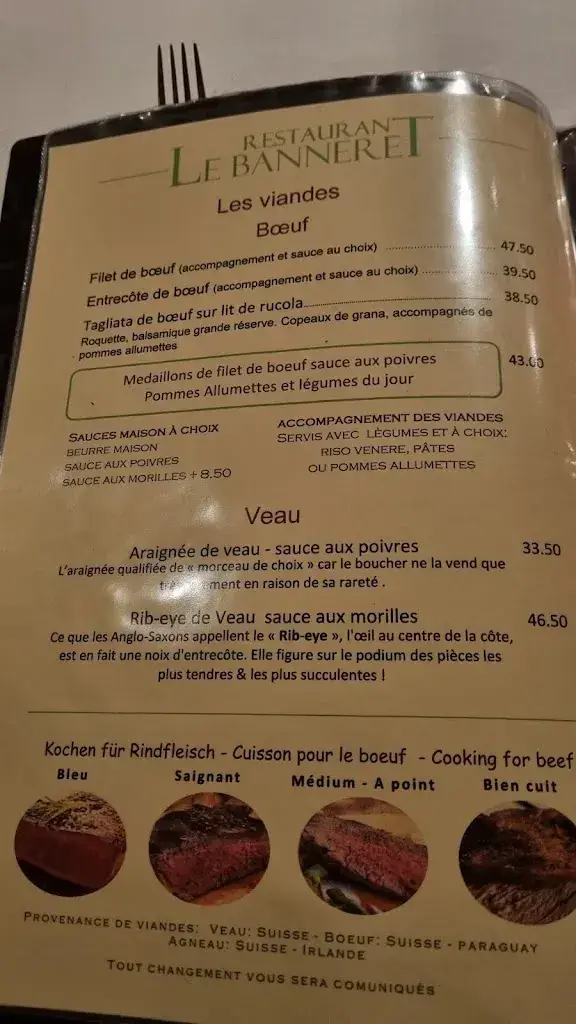 restaurant Du Banneret ristorante a Neuchâtel