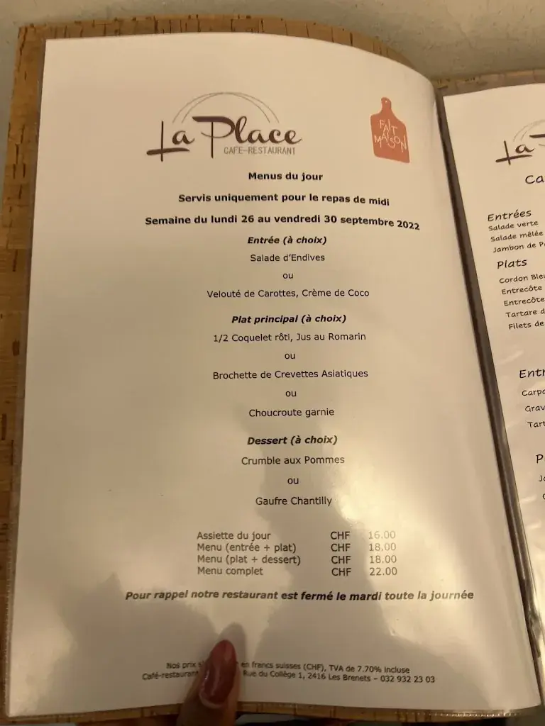 Menu_Café Restaurant de la Place_Les Brenets_image_3