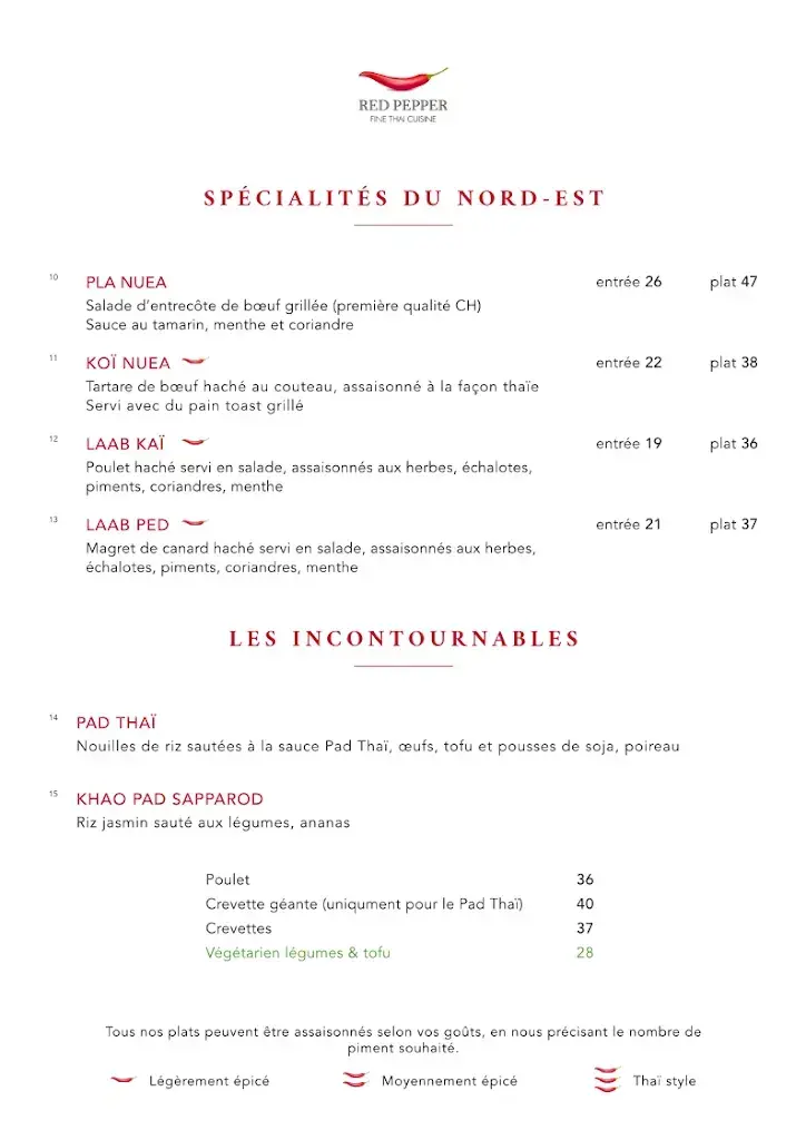 Menu_Red Pepper Fine Thaï Cuisine_St Blaise_image_2