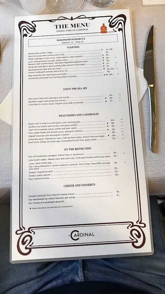 Menu_Brasserie Le Cardinal Neuchâtel_Neuchâtel_immagine_3