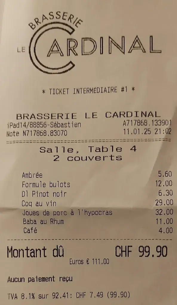 H Wu_Brasserie Le Cardinal Neuchâtel_Neuchâtel_recensione