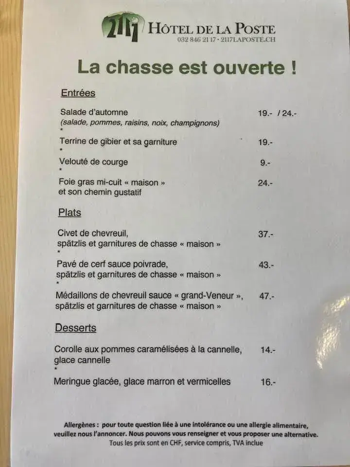 Restaurant de la Poste_La Côte-aux-Fées_menu_image_1