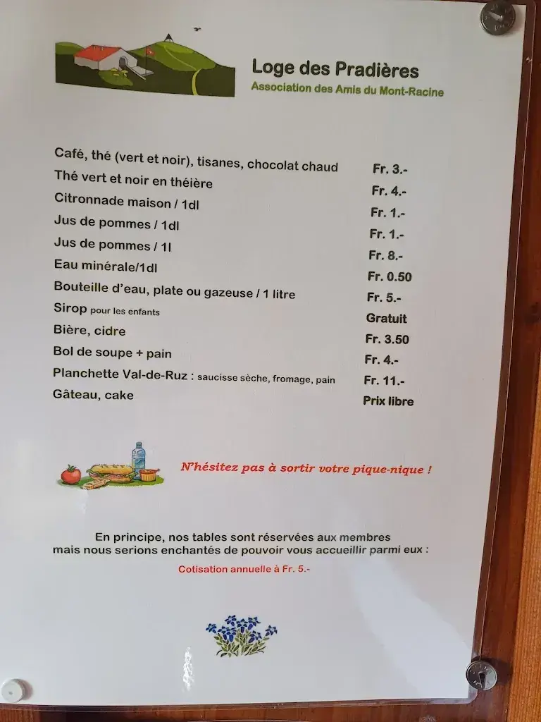 Loge des Pradières-dessus (AMR) ristorante a Les Geneveys-sur-Coffrane