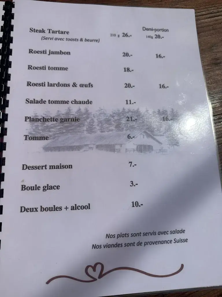 Menu_Buvette d'alpage du Mont-Barres_Les Verrières_immagine_2