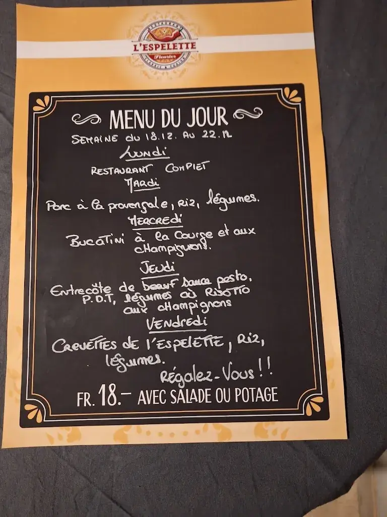 Menu_Le restaurant L' ESPELETTE_Fleurier_image_4