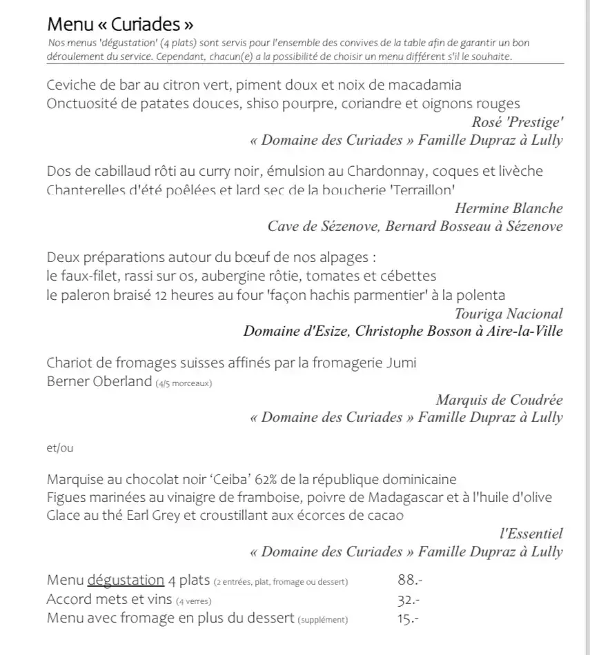 Restaurant Curiades ristorante a Bernex