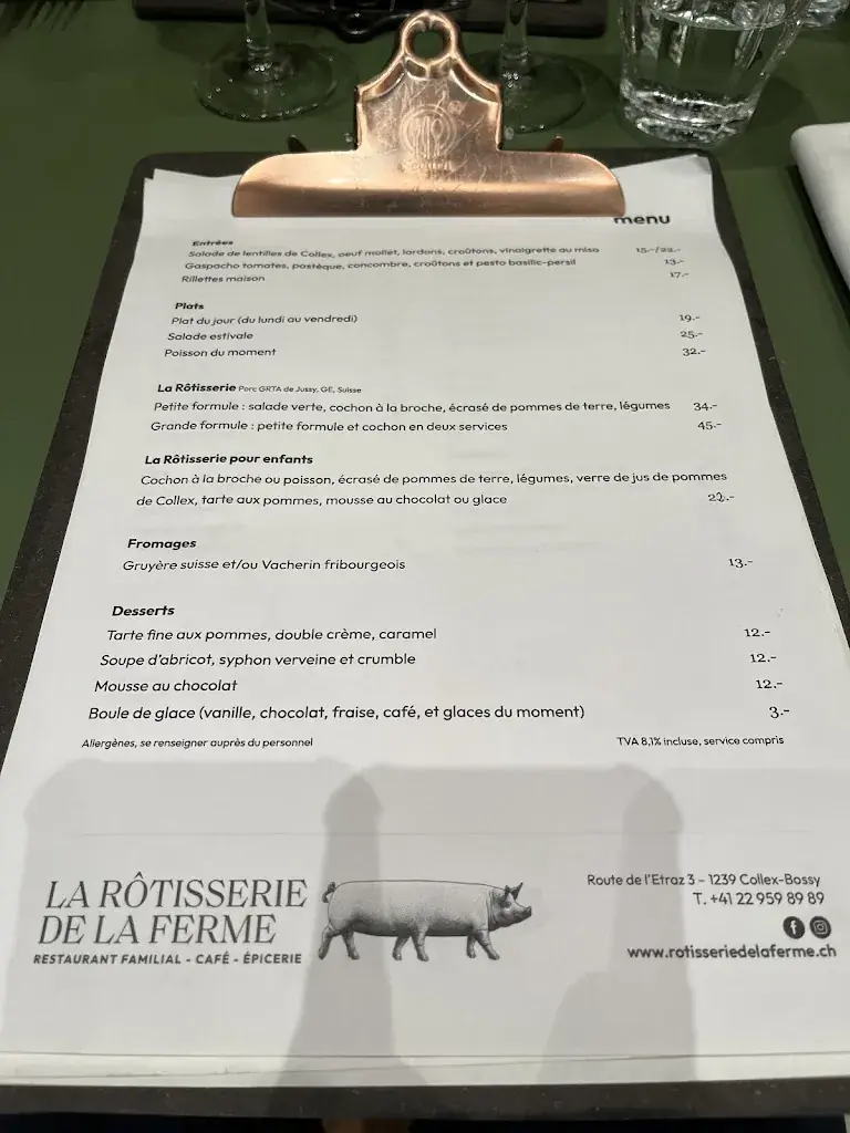 Menü_La Rôtisserie de la Ferme_Collex-Bossy_Bild_3