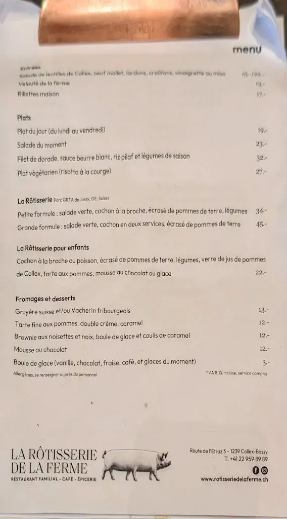 Menü_La Rôtisserie de la Ferme_Collex-Bossy_Bild_4