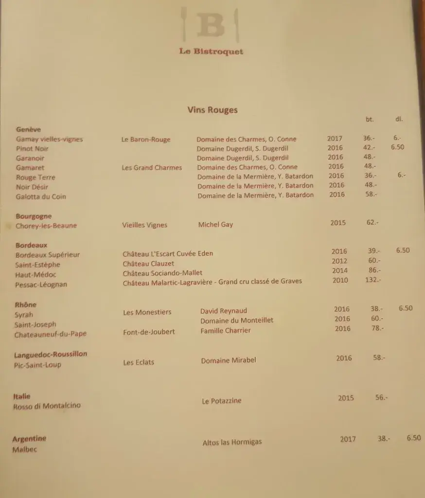 Menu_Le Bistroquet_Genève_imagen_3