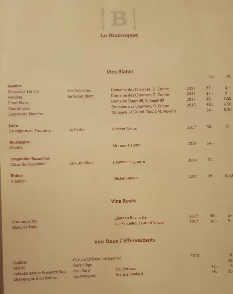 Menu_Le Bistroquet_Genève_imagen_4