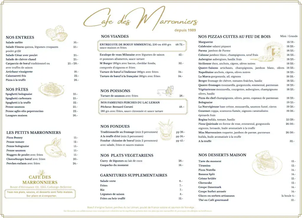 Restaurant 'Café des Marronniers' restaurante en Collonge-Bellerive
