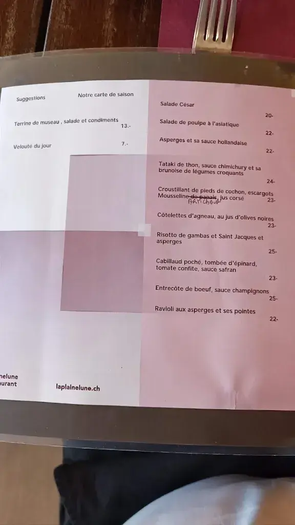 Plaine-Lune restaurant in Genève