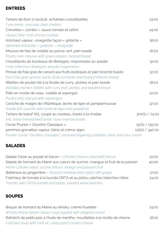 Chez Philippe - Bar Grill restaurant à Genève