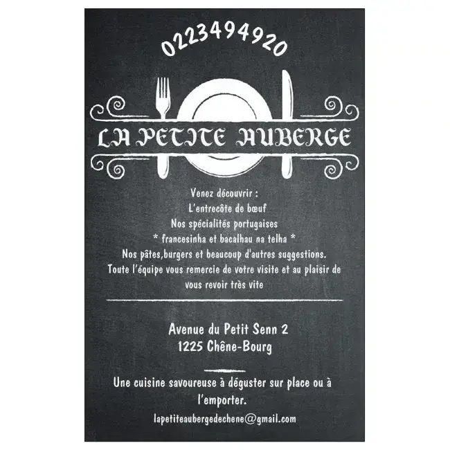 Menü_La petite auberge_Chêne-Bourg_Bild_3